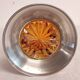Jarrón de cristal con base de plata. Italia, 1970s