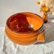 Vintage ceramic lion head soup tureen - honey and black, made in France.