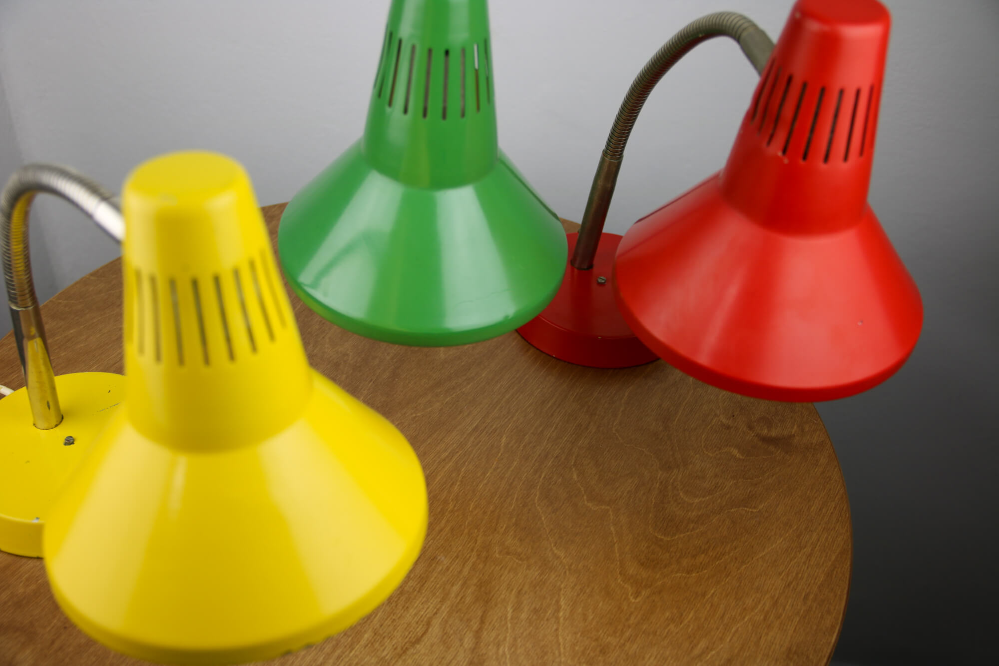Adjustable Desk Lamp in Yellow Painted Metal and Chrome-Plated Spiral Arm from TEP, 1970s