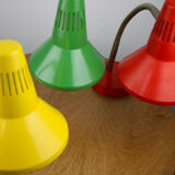Adjustable Desk Lamp in Yellow Painted Metal and Chrome-Plated Spiral Arm from TEP, 1970s