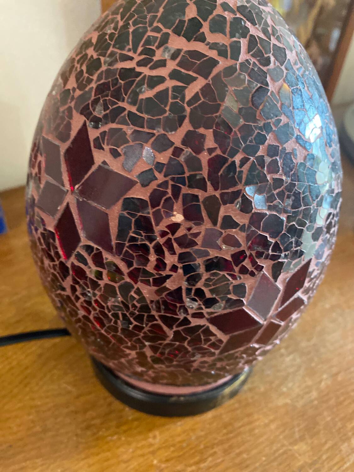 Lampe œuf mosaïque