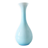 Large Italian vase in turquoise opaline from the 1960s.