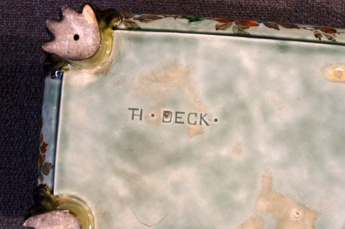 Théodore Deck 19th century glazed earthenware planter