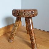Brutalist tripod cowherd stool