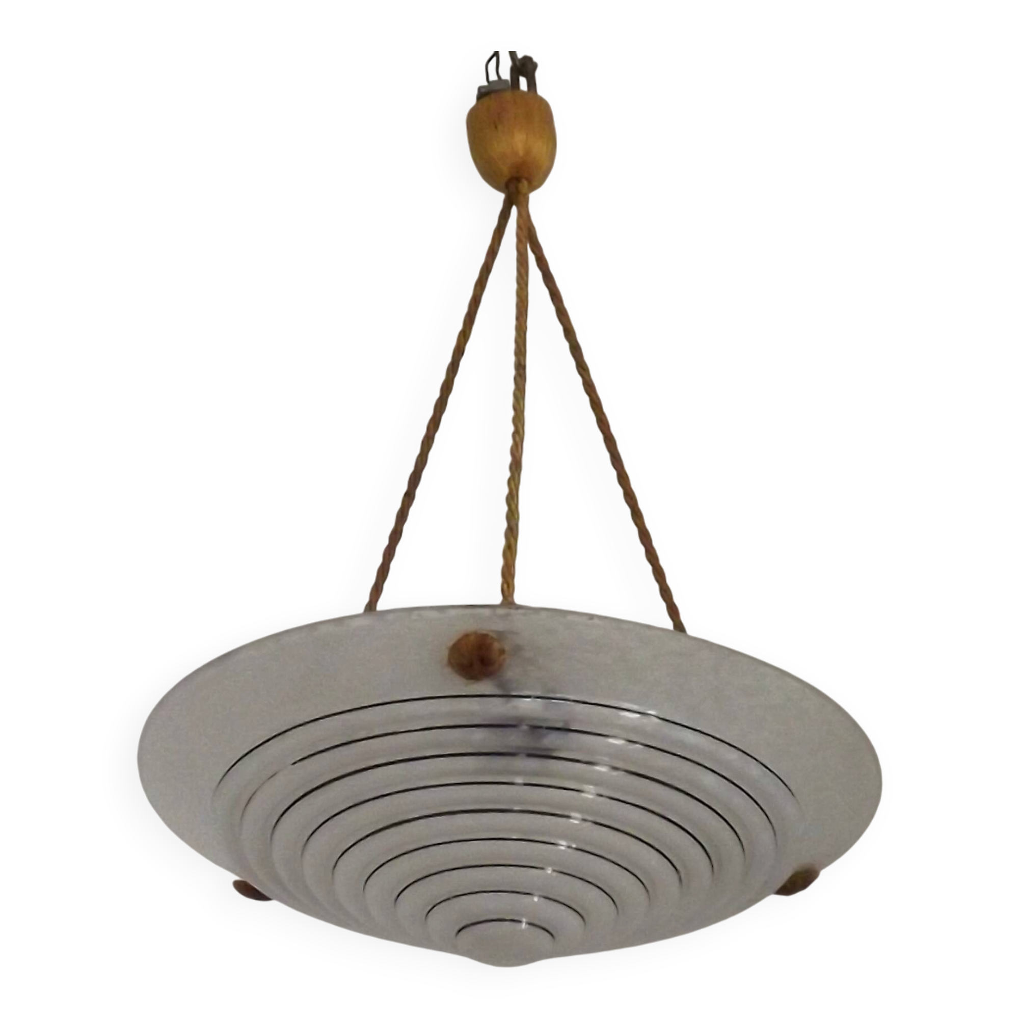 French Vintage Art Deco Style Hanging Ceiling Light – Clichy Glass Shade