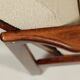 Vintage dark wood beige bouclé armchair by Z.Baczyk 1965