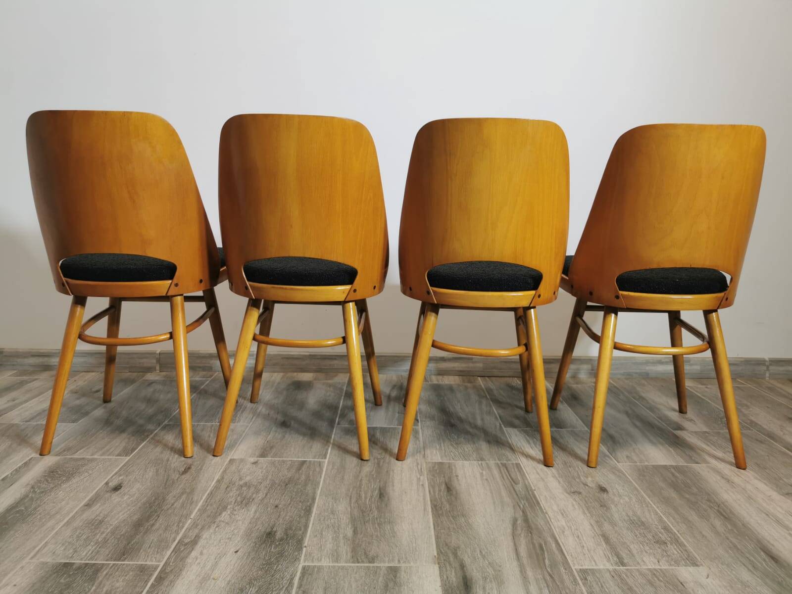 Dining chairs by radomir hoffman for ton, 1950s, set of 4