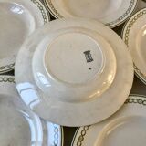 lot of 6 green and orange Longwy Iron Earth hollows from the beginning of the 19th century