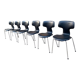 Set of 6 Hammer chairs in black leather, by Arne Jacobsen for Frits Hansen