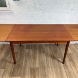 Scandinavian teak dining table and oak extensions, 60s