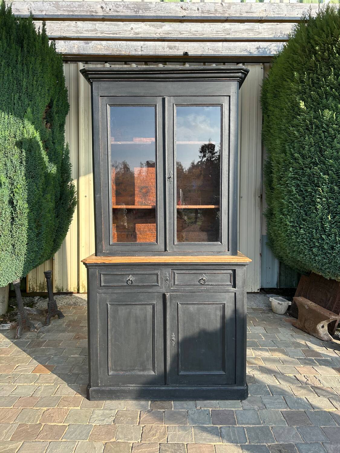 Antique black office dresser