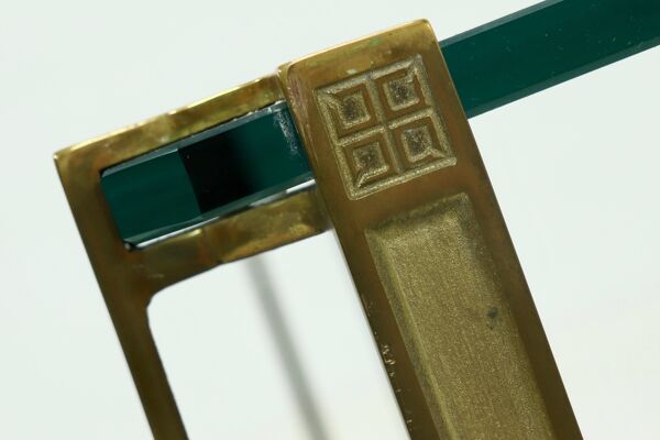 Table basse en laiton et verre de Peter Ghyczy, années 1970