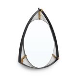 Vintage mirror with a metal and brass frame, 1950s.