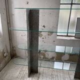 Roche Bobois stone and glass sculpture shelf 1970s