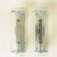 Pair of vintage glass and chrome wall sconces