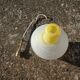 white and yellow vintage textured glass pendant lamp 50s