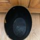 Basket in painted sheet metal Napoleon III signed black background and flowers