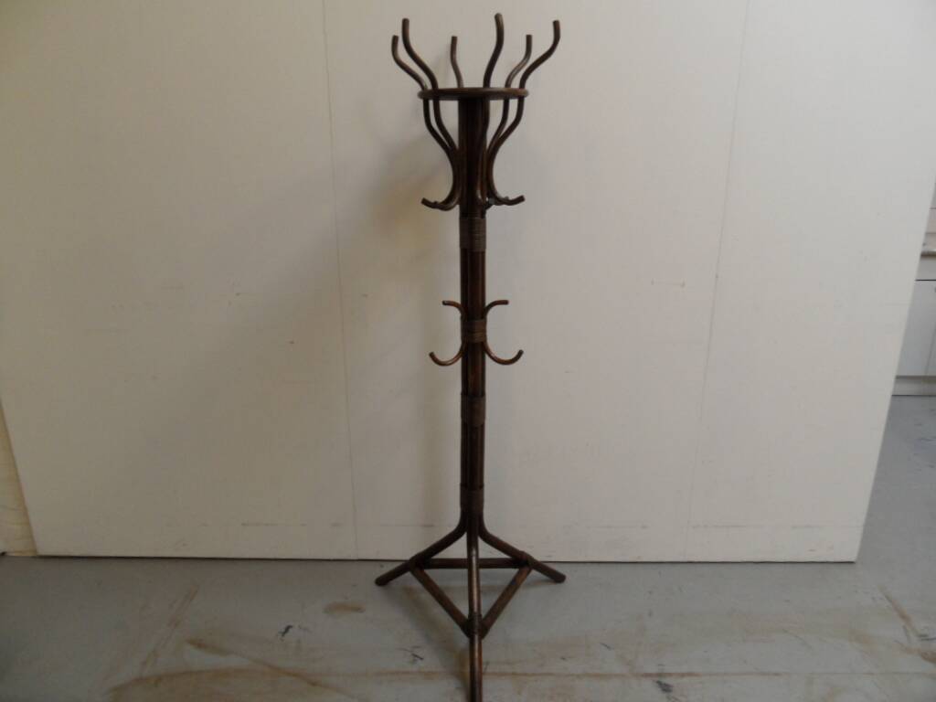 Vintage standing coat rack in bamboo
