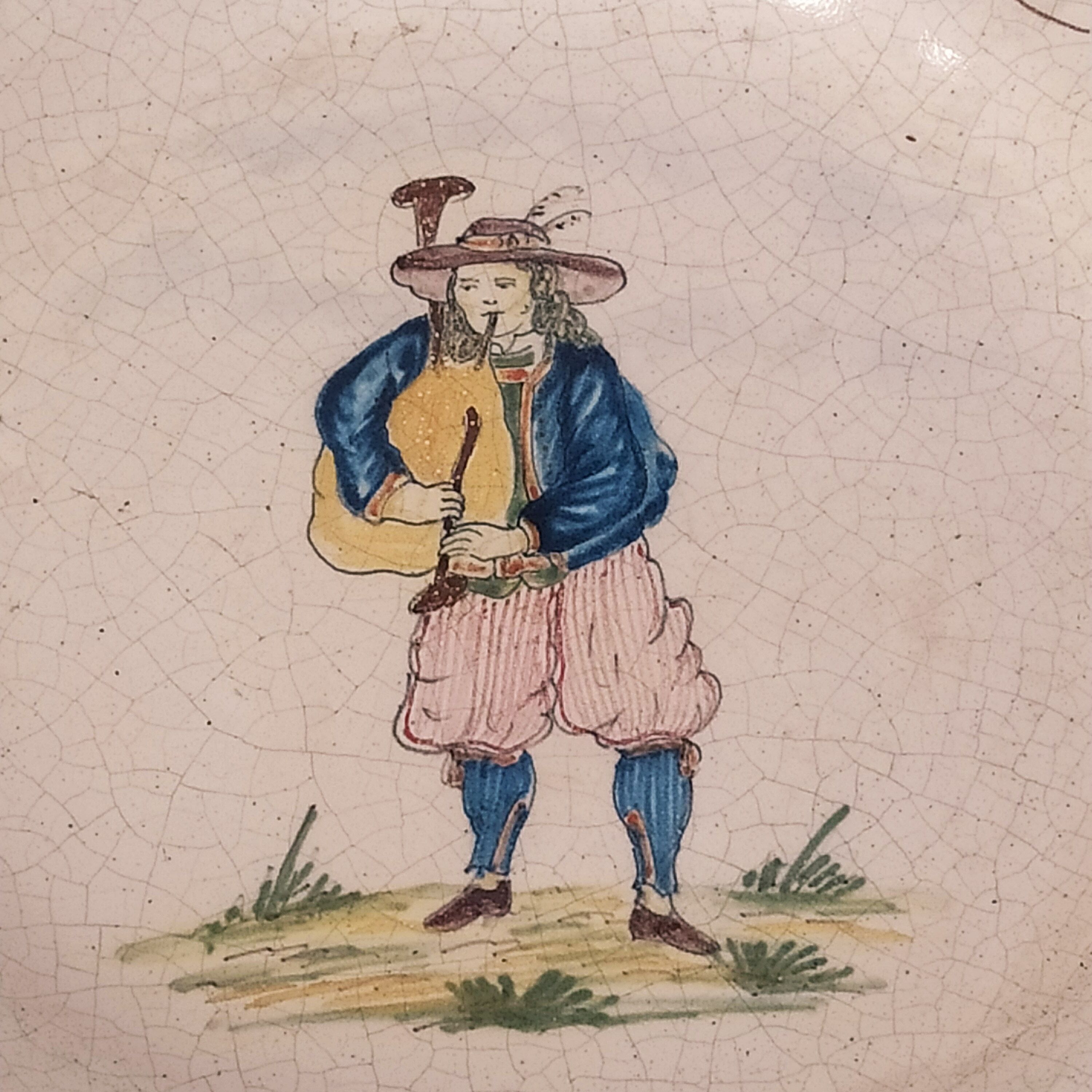 Pair of old plates faience of malicorne