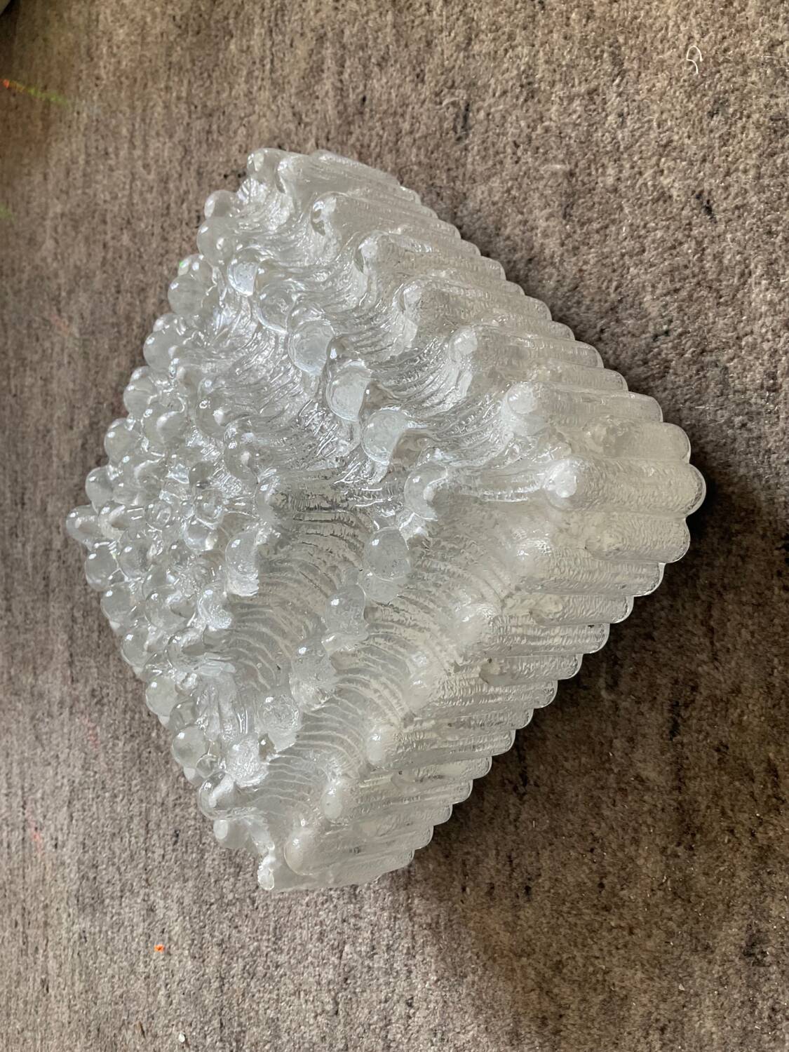 70s molded glass ceiling or wall light