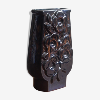 Vase céramique brun des années 60