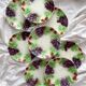 8 antique earthenware dessert plates with grapes