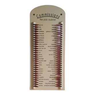 Liste de commissions en tôle vintage