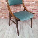 Renovated GFM 57 chair, Skoczek, designed by J. Kędziorek, navy blue