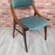 Renovated GFM 57 chair, Skoczek, designed by J. Kędziorek, navy blue