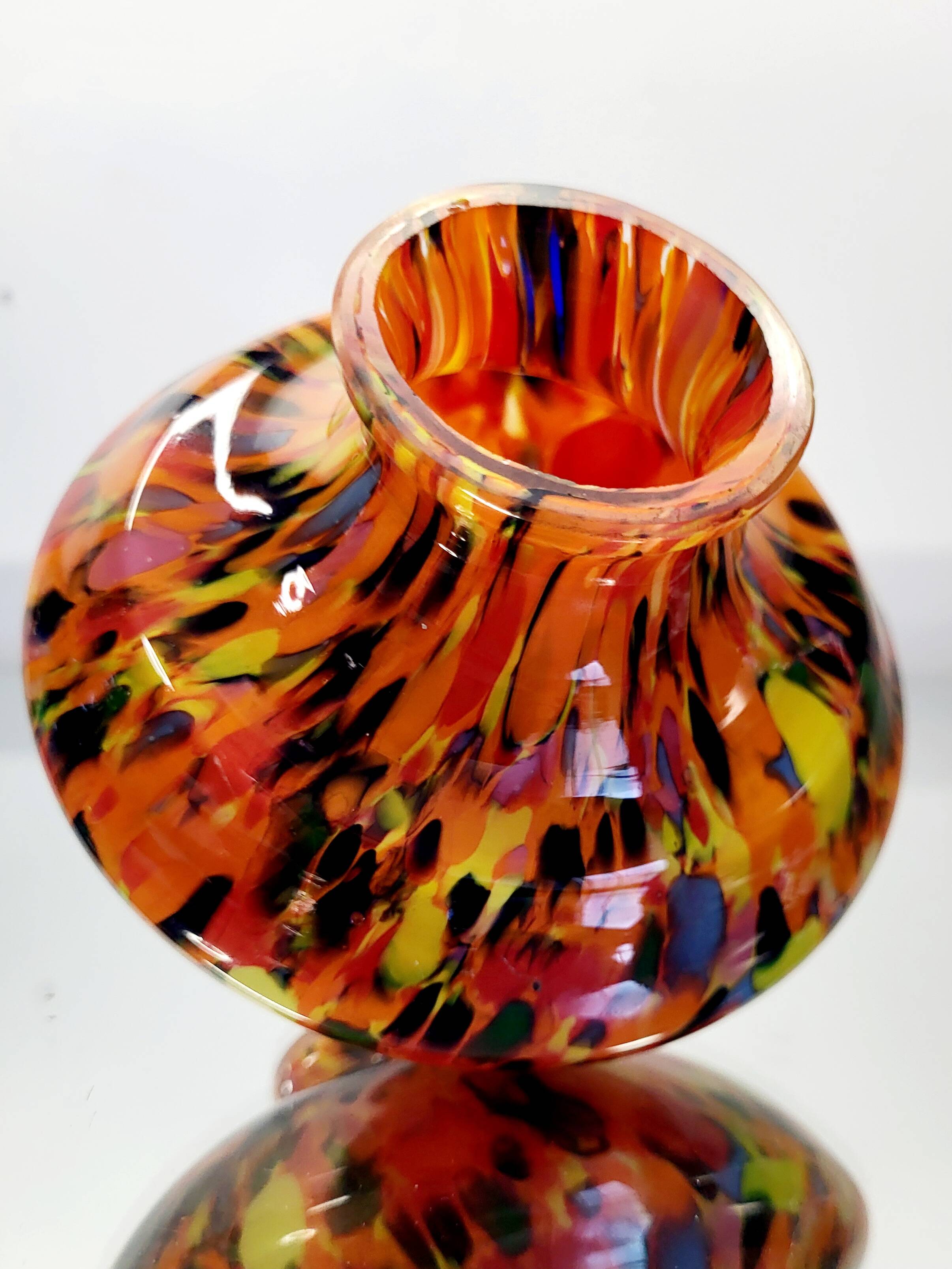 Vaas à éclaboussures Art Déco, Kralik Glas, Tsjechië