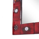Ceramic tile mirror by Oswald Tieberghien 1960 35.5x73cm
