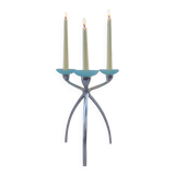 Chrome and blue seventies candlestick