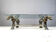 Vintage brass flower coffee table, 1970s