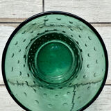 Vase en verre bullé vert