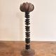 Lotus Pearl Candle Holder Vintage Brutalist Ethnic Metal