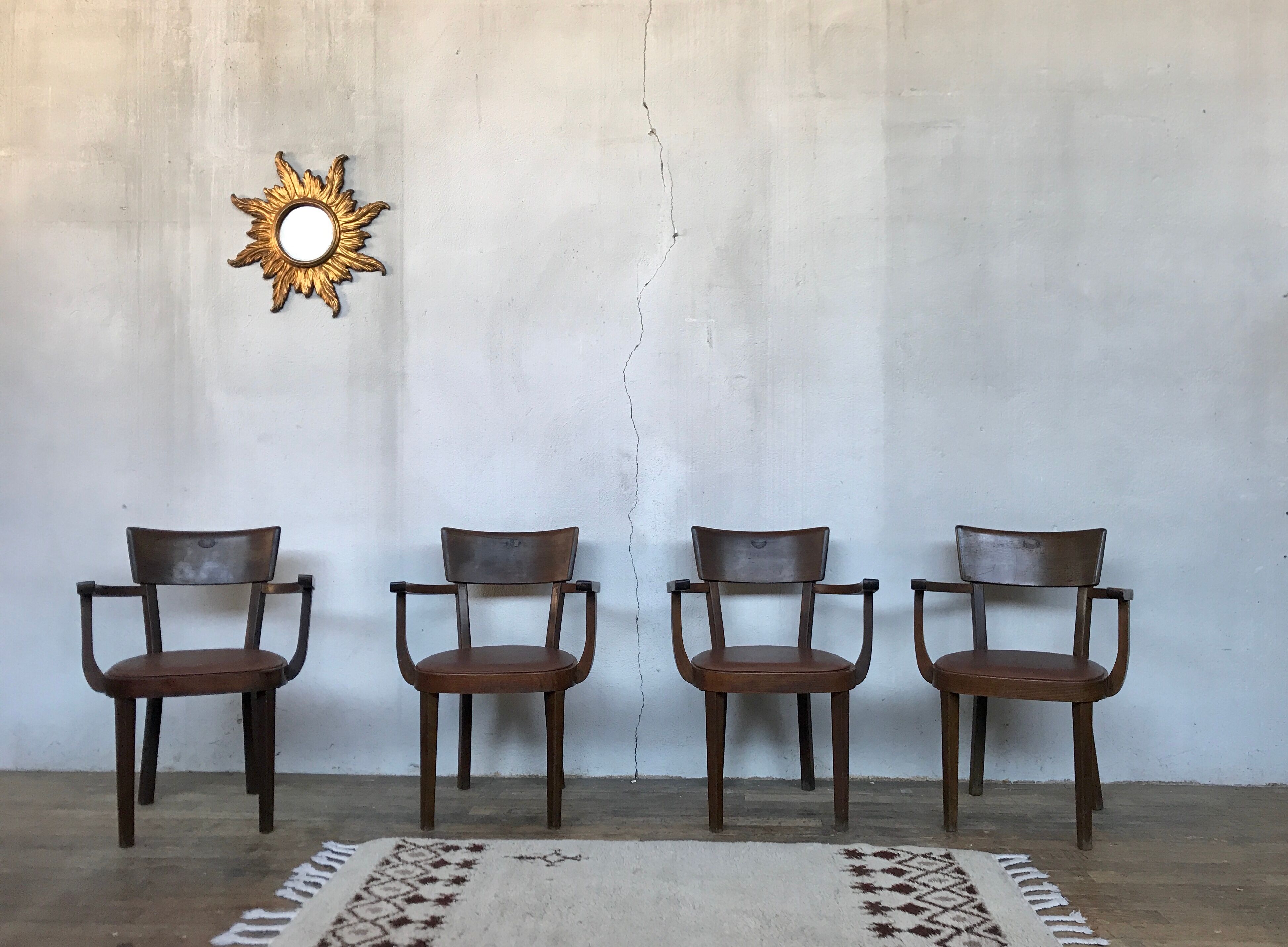 Series of 4 Baumann chairs 1950