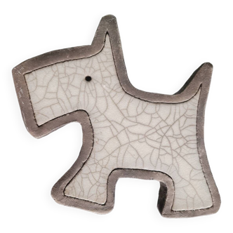 Raku trivet - Scottish Terrier shape