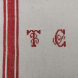5 old monogrammed tea towels