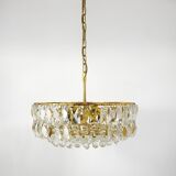 Bakalowits Vienna Grand Chandelier in Gilded Brass and Crystal Glass, Austria, 1970s