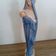 Virgin statue Faience Desvres Fourmaintraux H 28 cm