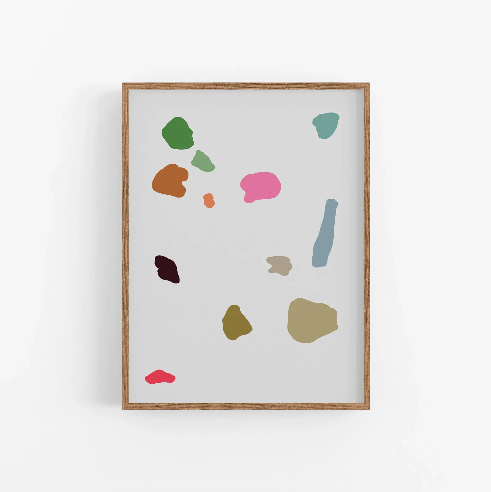 Abstract pebbles giclee print 50x70 cm