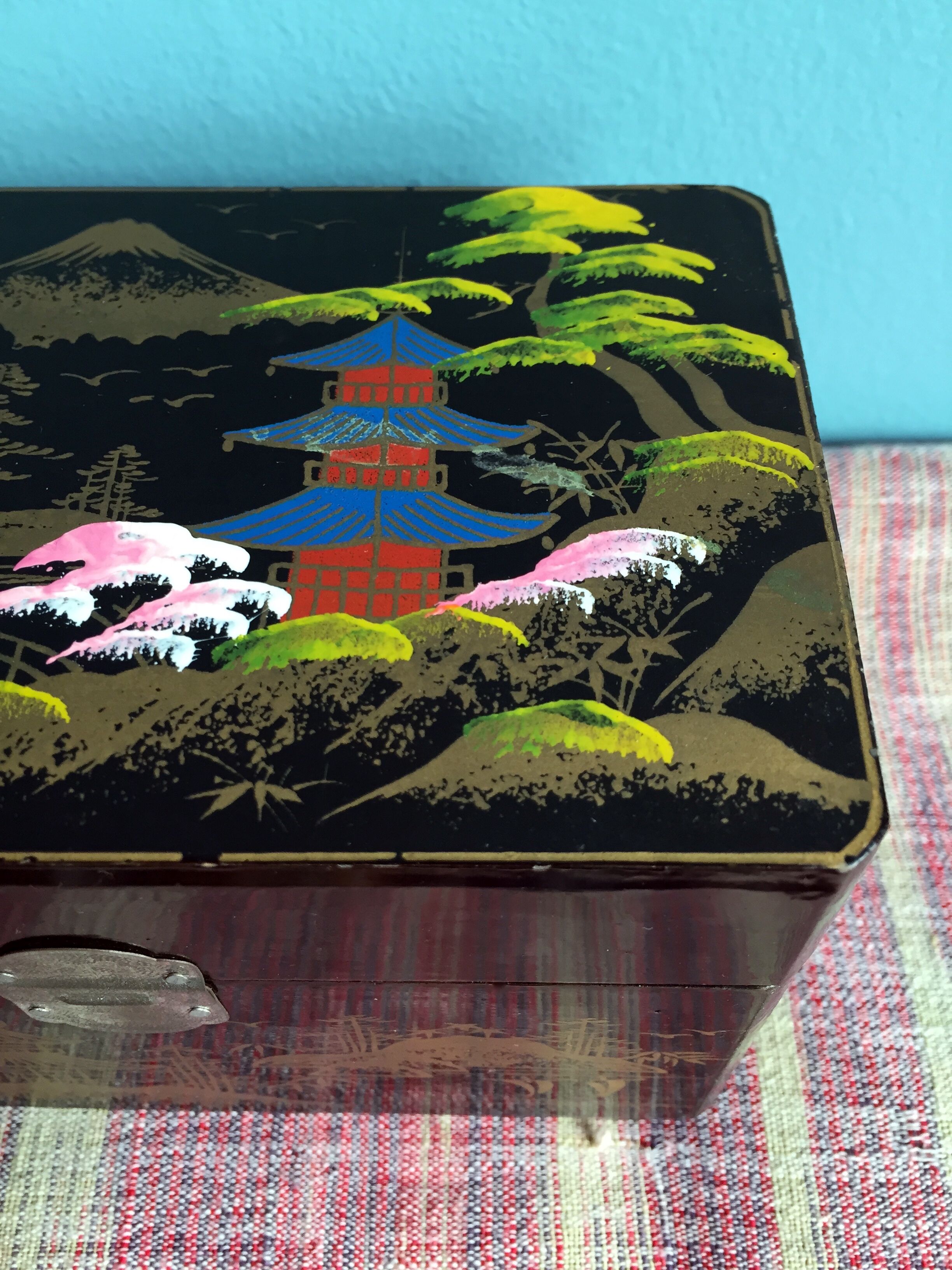 Asian music box and vintage tutu dancer 1970