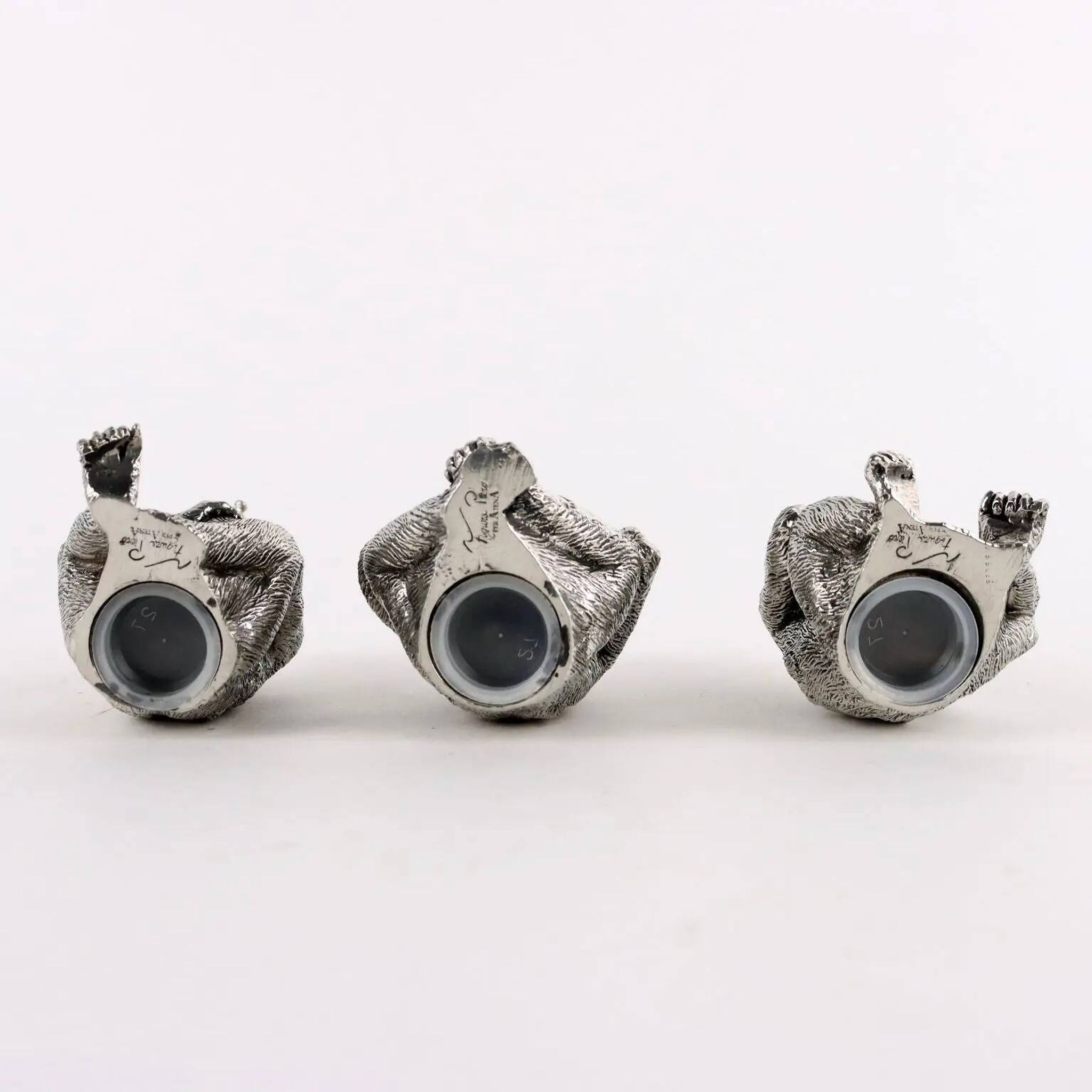 Vintage salt and pepper shaker set, design by Piero Figura, tin, 1980s-1990s.