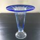 Large blue bubble glass vase