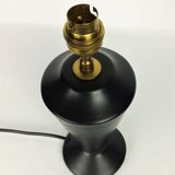 Vintage black ceramic lamp 1950