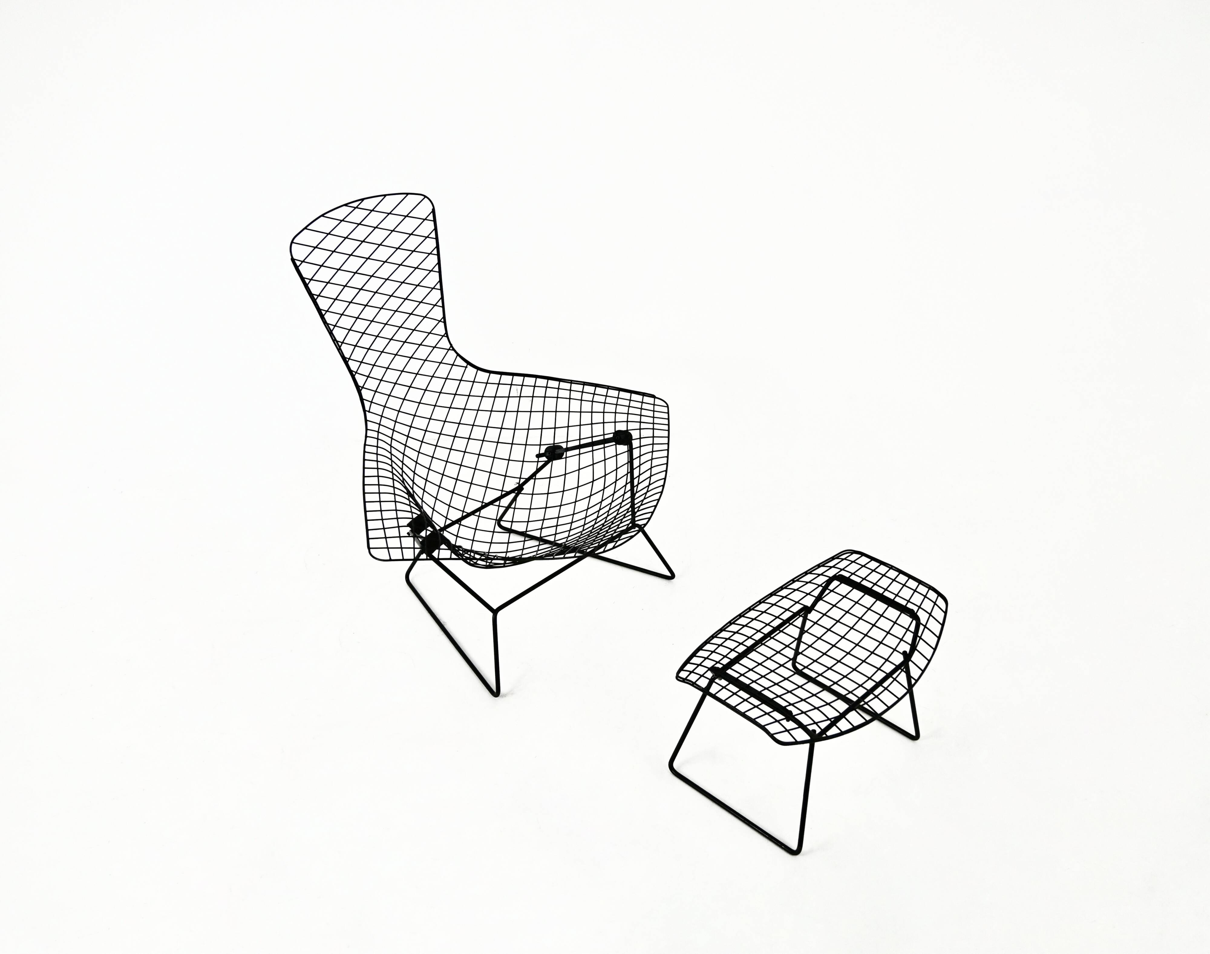 "Bird" armchair and ottoman by Harry Bertoia for Knoll, 1960s