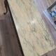 Marble coffee table with brass legs