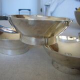 silver metal ice cream cups