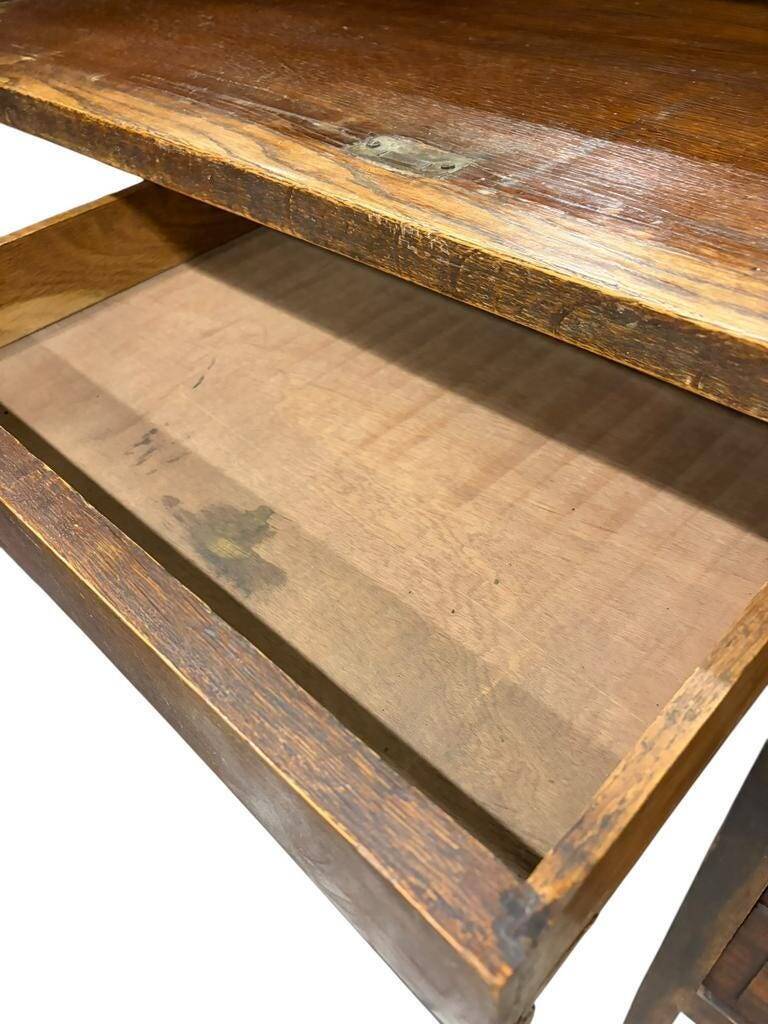 Bureau américain vintage en bois avec volet roulant