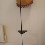 Lampadaire tripode vintage métal noir porte revue et tablette